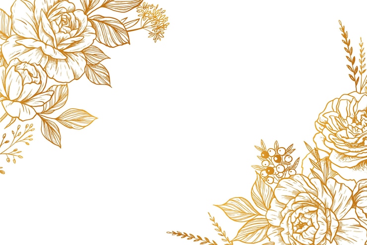 Gratis Vector gravure van de hand getekende florale achtergrond