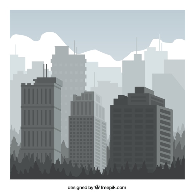 Gratis vector gray stadsgebouwen