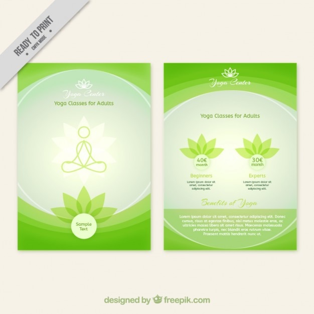 Green abstract yoga center brochure