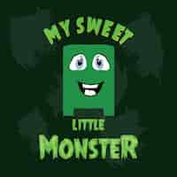 Gratis vector green cute monster