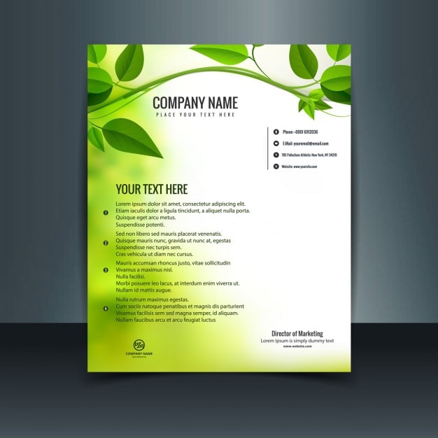 Gratis vector green eco briefhoofd