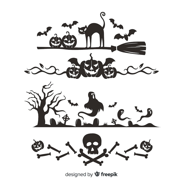 Gratis Vector grens die voor halloween wordt geplaatst