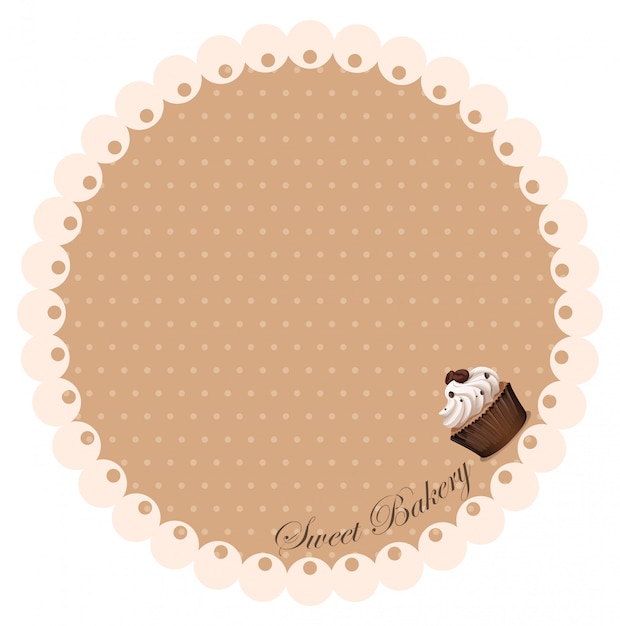 Gratis vector grens met koffie cupcake