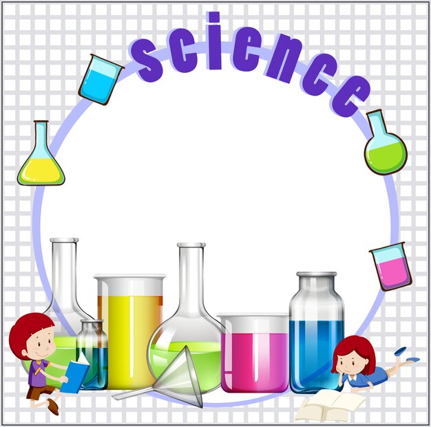 Grensontwerp met kinderen en wetenschapsmateriaal