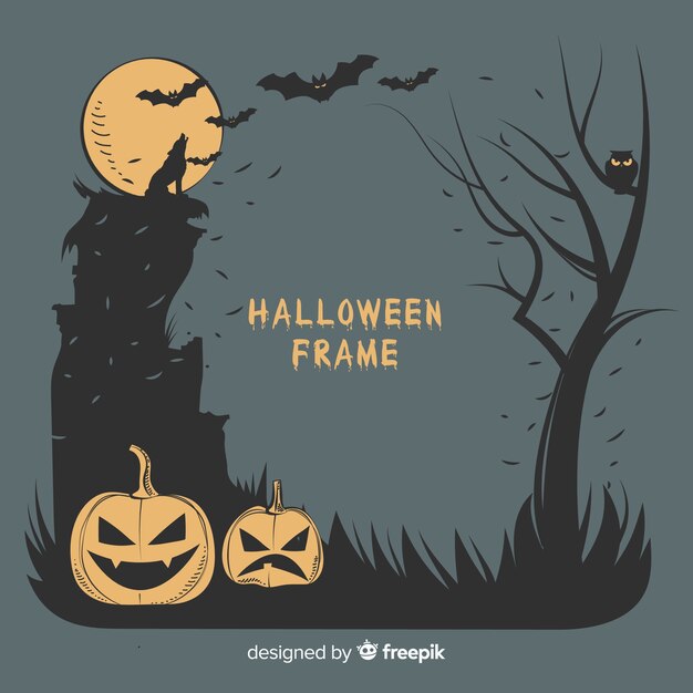 Griezelig halloween-frame met vintage stijl