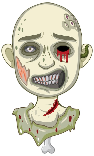 Gratis vector griezelig zombiegezicht