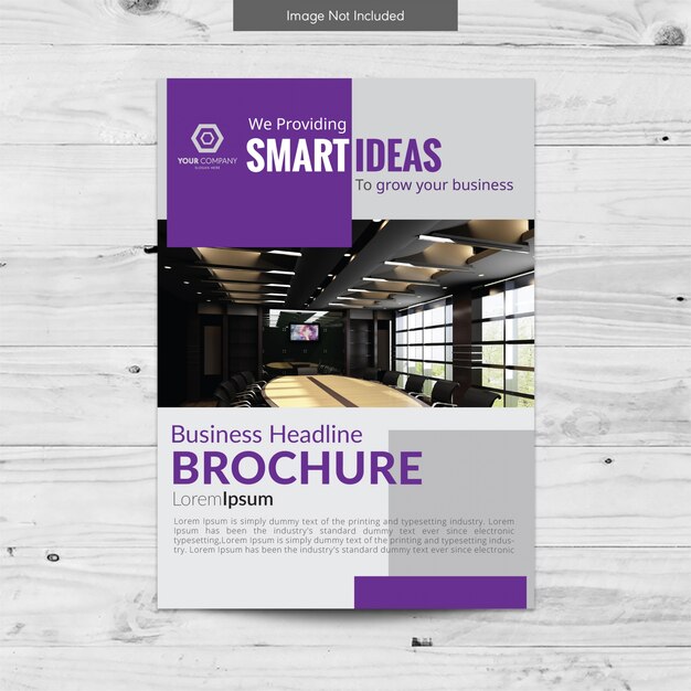 Grijs en paars business brochure ontwerp