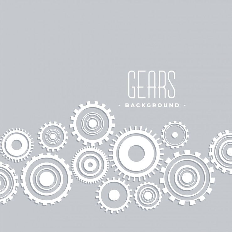 Gratis Vector grijs met witte tandwielen aansluiting ontwerp