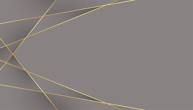 Gratis vector grijze achtergrond met geometrische laag poly gouden lijnen