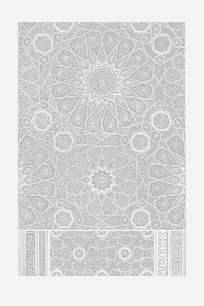 Gratis vector grijze arabische patroon vintage illustratie vector, remix van originele kunstwerken