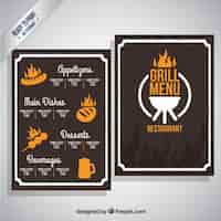 Gratis vector grill menusjabloon