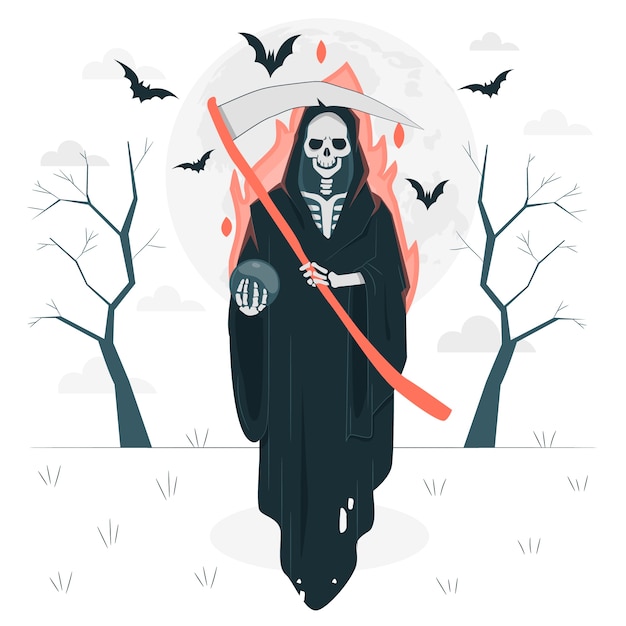 Gratis vector grim reaper dood concept illustratie