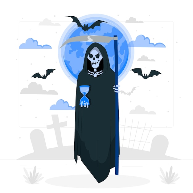 Gratis vector grim reaper dood concept illustratie