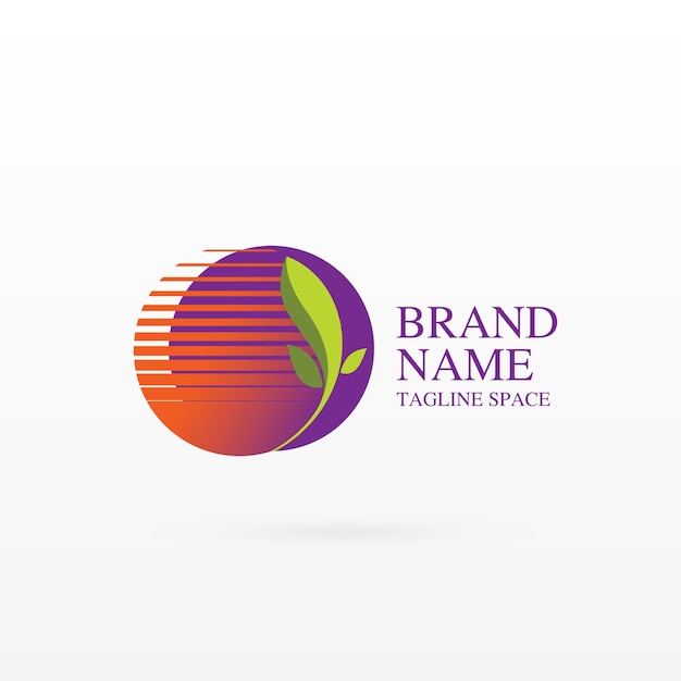 Groeiend blad logo concept sjabloon