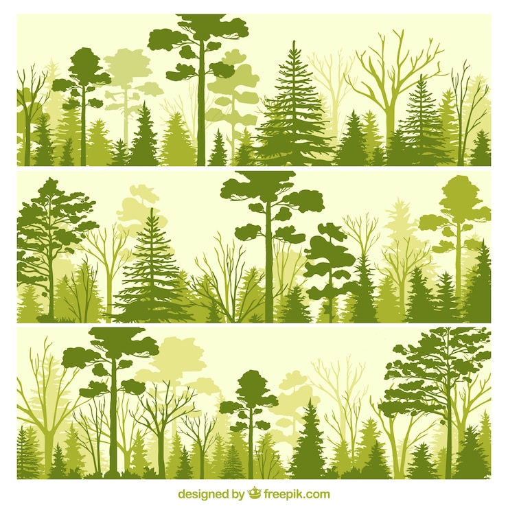 Gratis Vector groen bos banners