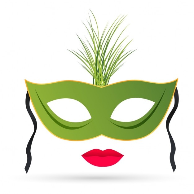 Gratis vector groen brazilië carnival girl mask