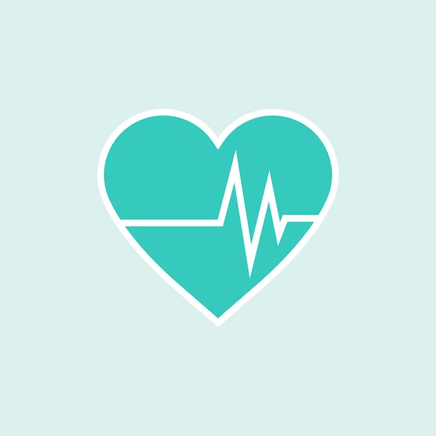 Gratis vector groen hart met cardiograafelement