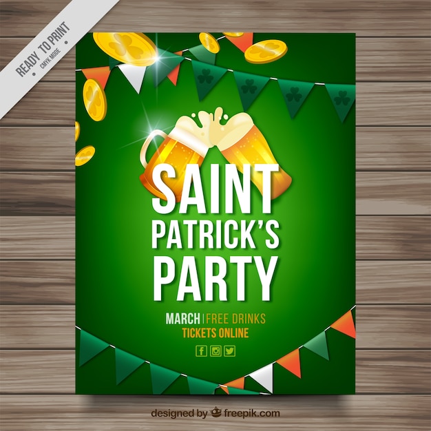 Groen pamflet van sint patrick's day party