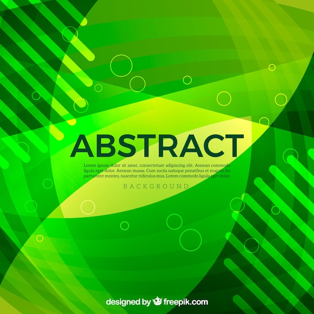 Groene achtergrond met abstracte vormen en strepen