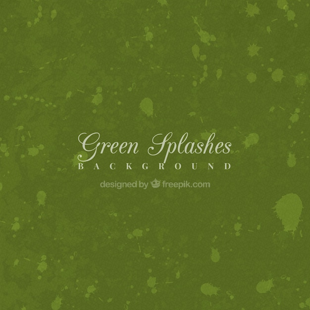 Gratis vector groene achtergrond met verf spatten