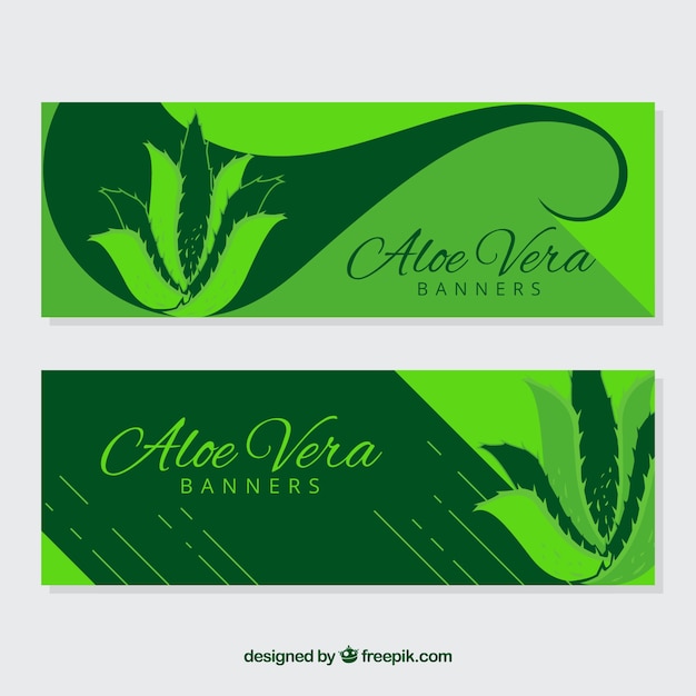 Groene aloë vera banners