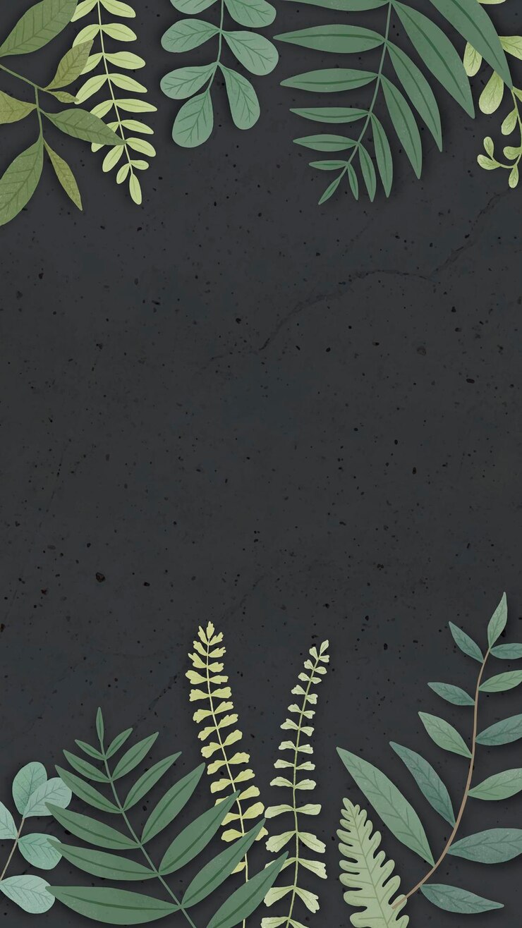 Gratis Vector groene bladeren grens op een zwarte achtergrond vector