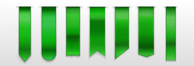 Groene bladwijzers lint banner 3d vector mockup
