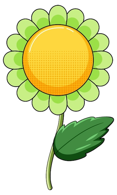 Gratis vector groene bloem met blad