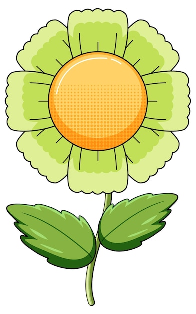 Gratis vector groene bloem met bladeren