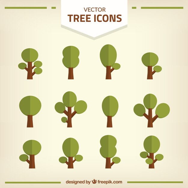 Groene boom-iconen