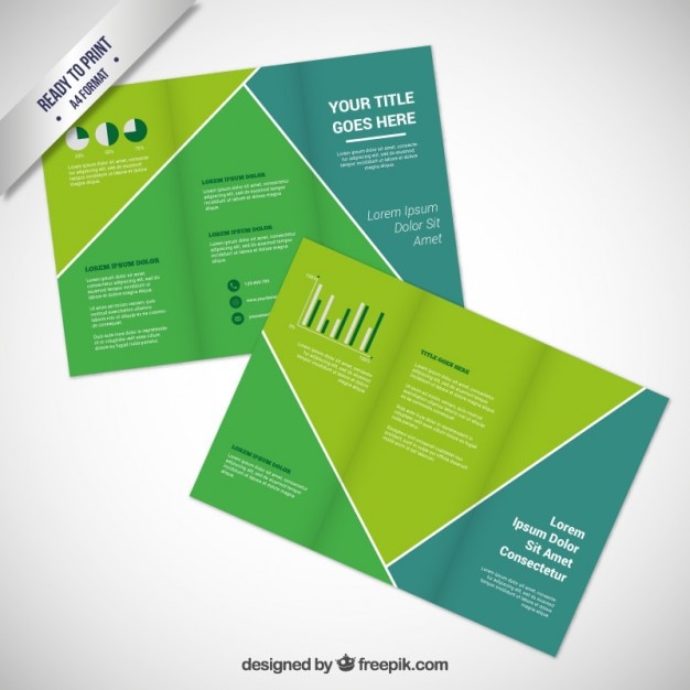 Gratis vector groene brochure sjabloon