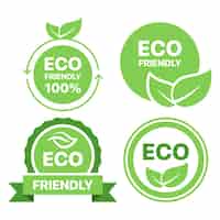 Gratis vector groene circulaire milieuvriendelijke labels