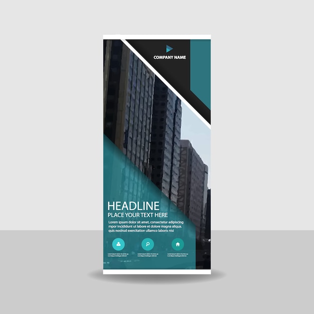 Groene driehoek creatieve roll up banner template