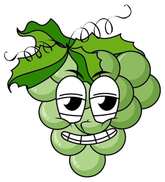 Gratis vector groene druiven met gezicht