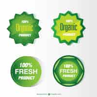 Gratis vector groene eco stickers