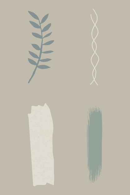 Gratis vector groene en beige toon banner set vector