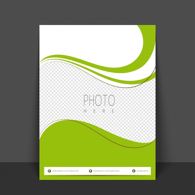 Groene en witte kleuren Flyer, Sjabloon of Banner ontwerp met ruimte voor uw afbeelding.