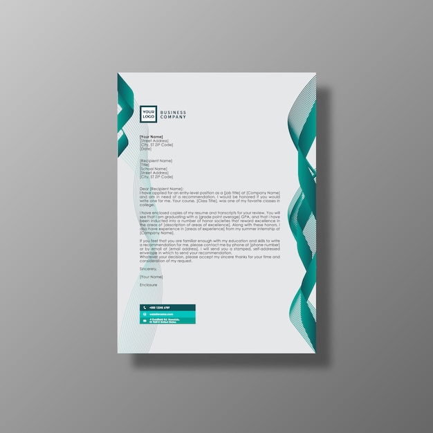 Gratis vector groene en witte zakelijke brochure