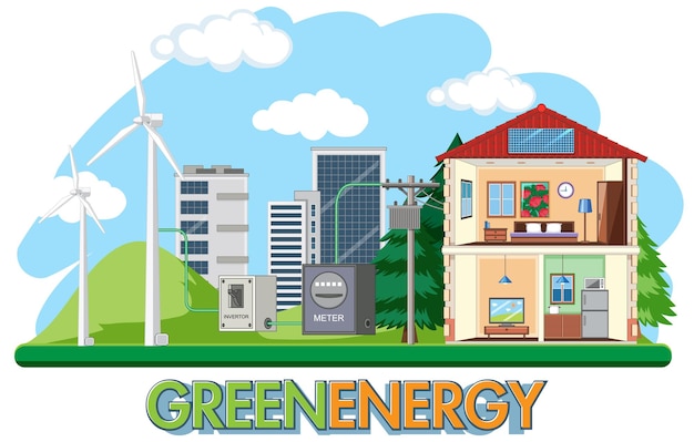 Groene energie opgewekt door windturbine