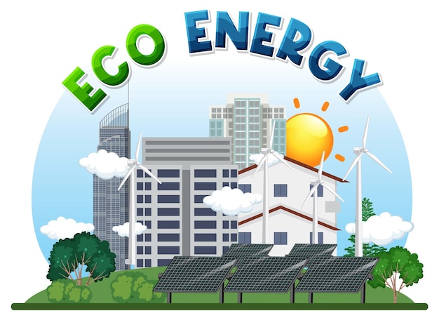 Gratis vector groene energie tekst banner ontwerp