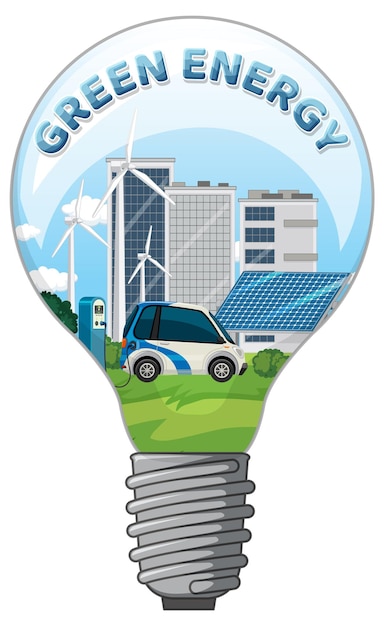 Gratis vector groene energie tekst banner ontwerp