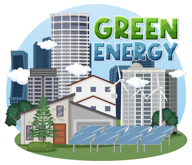 Groene energie tekst banner ontwerp