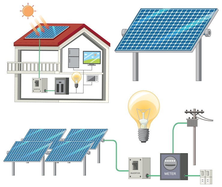 Gratis Vector groene energie uit natuurlijke hulpbronnen vector concept