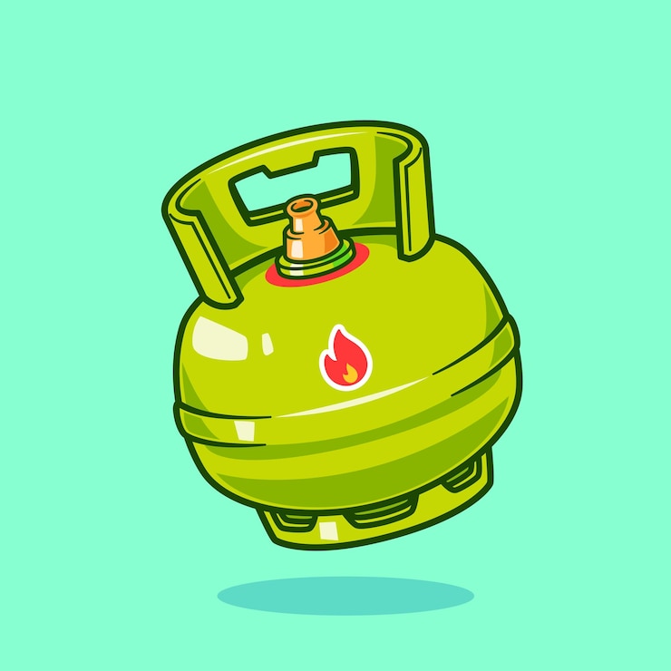 Gratis Vector groene gas vloeibare benzine cilinder cartoon vector icoon illustratie object dingen geïsoleerd plat