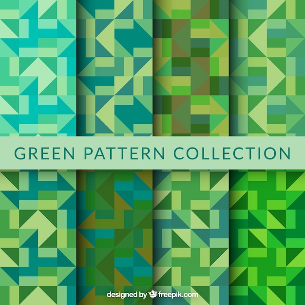 Groene geometrische vormen in flat design patterns