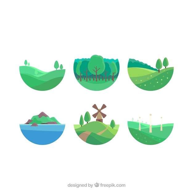 Gratis vector groene glooiende bergen