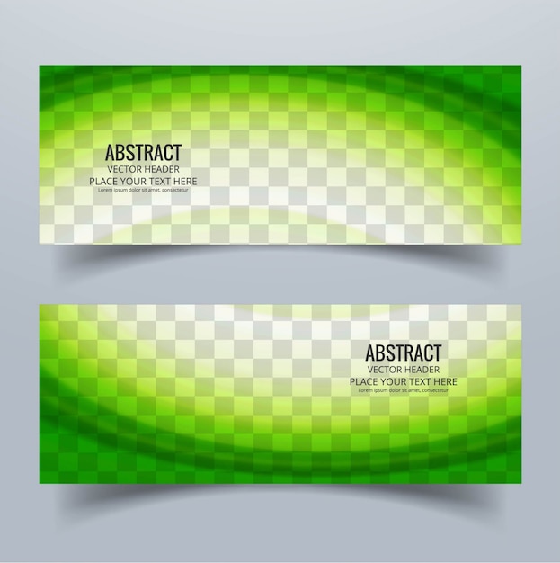 Groene golvende banners