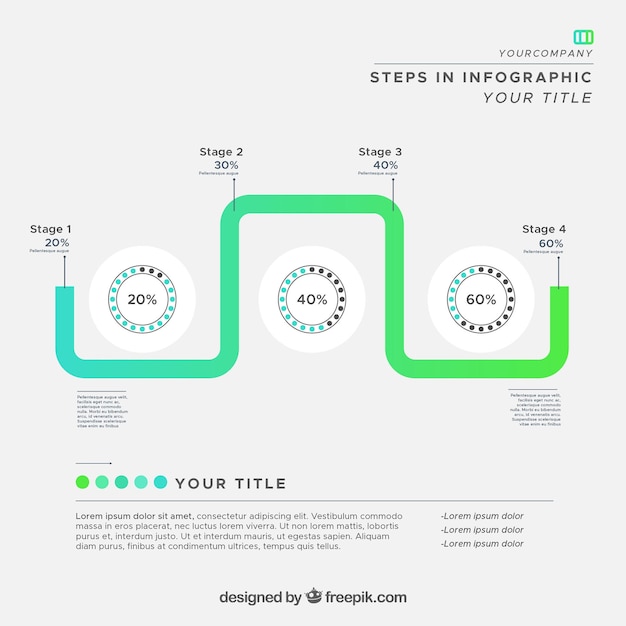 Gratis vector groene infographics met verloop effect