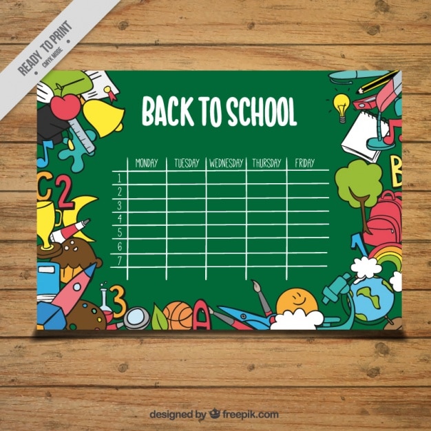 Groene kalender voor terug naar school