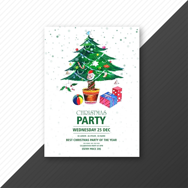 Groene kerstboom met kerstfeest festival brochure